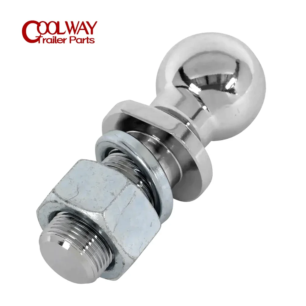 Chrome Hitch Mount Tow Ball 2" Shank 5000lbs Capacity Trailer Coupling RV Caravan Accessory