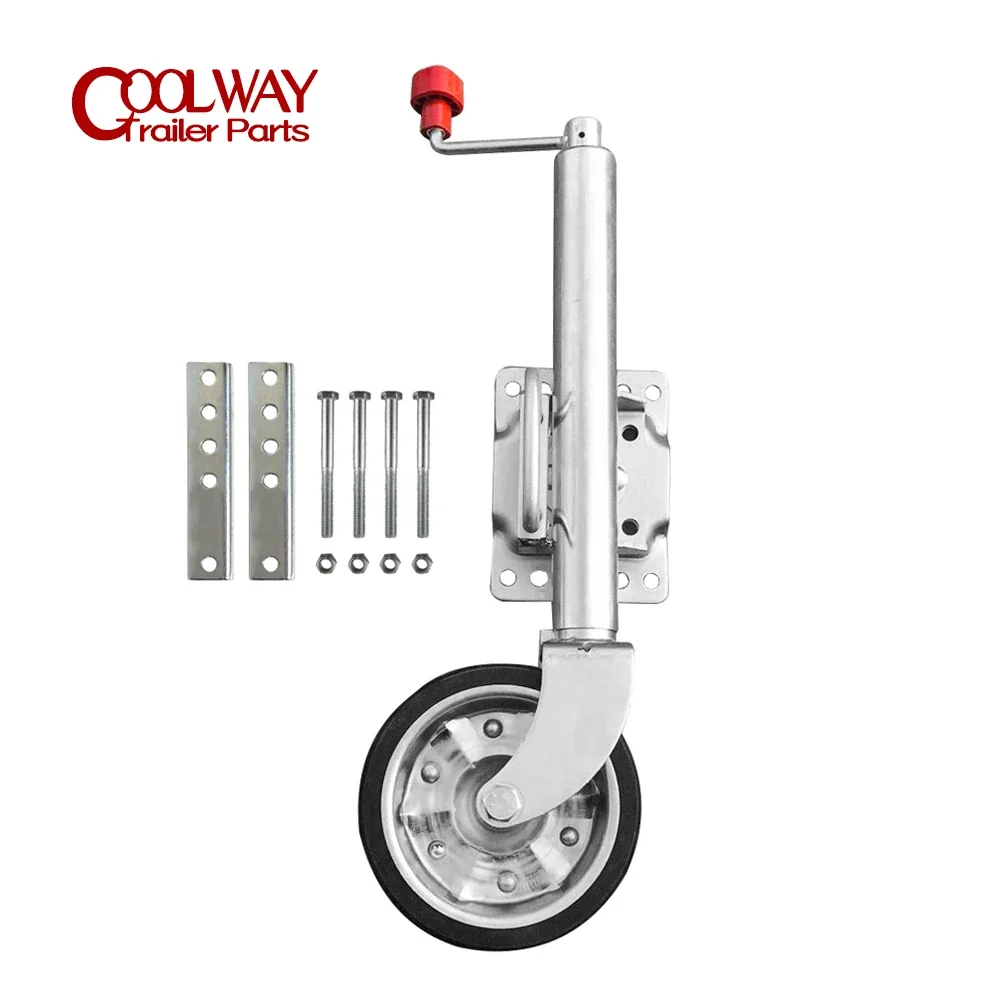8 Inch Jockey Wheel Swing Up Solid Rubber Wheel 1500 lbs Capacity Caravan RV Boat Trailer Jack