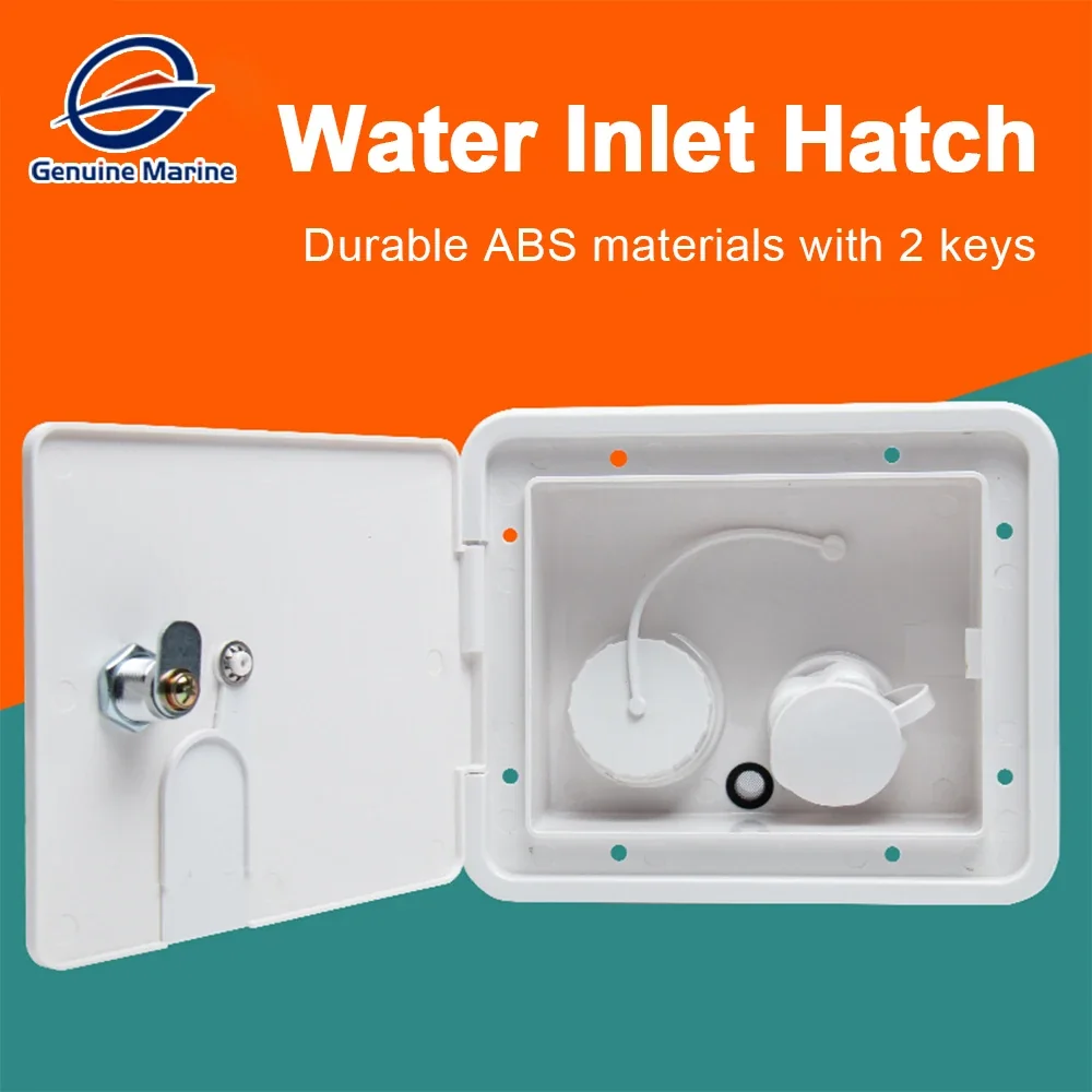 Gravity Lockable Leakproof Fresh Water Inlet Hatch RV Accessories Square With Keys & Screws Pressure Filling Port Hatch Cover