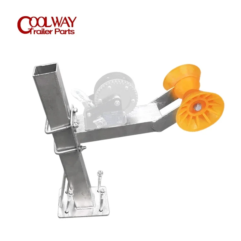 Winch Bracket Post Boat Trailer Bow Roller for 100x80mm or 120x80mm Square Tube Pipe with U-Bolt Parts and Accessories