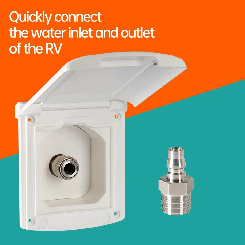 RV Accessories Gravity Fresh Water Fill Hatch Inlet Filter Lockable White