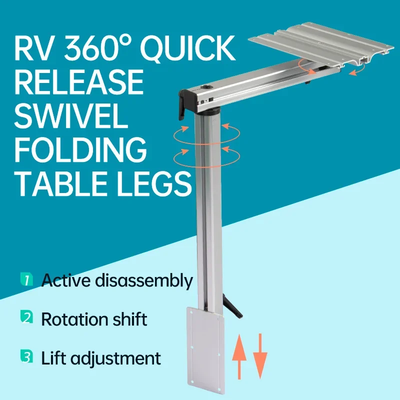 Revolving Table Leg, Concealed RV Activity Table Stand, Camper/Camping/Caravan/Motorhome Accessories