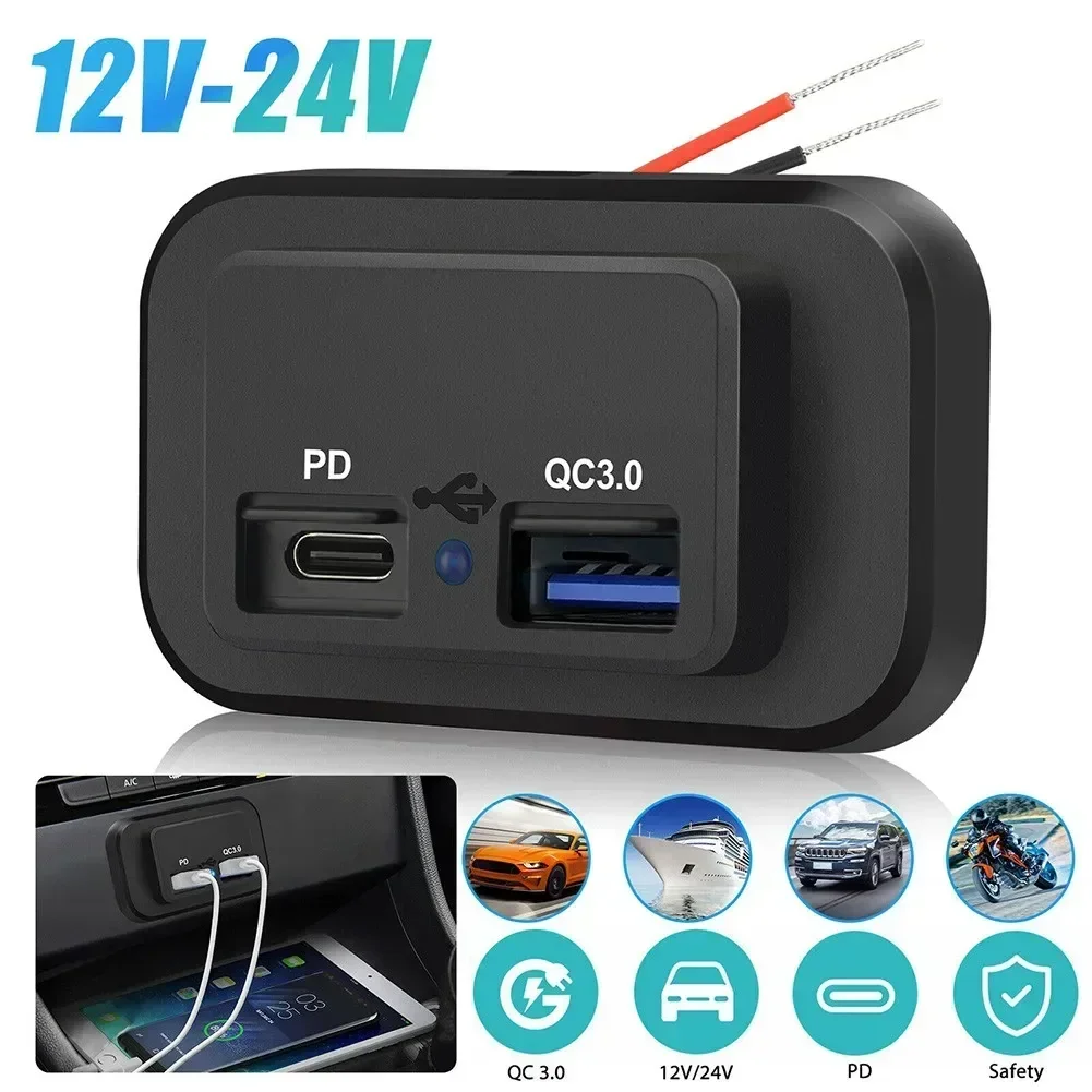 Camper Dual USB Ports Charge Socket for RV Motorhome Camping Caravan Bus Marine, DC5V/A 12V Charger Modification Accessory