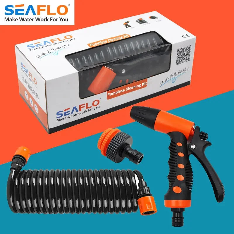 Seaflo Car Wash Kit Pumpless Cleaning Kit for Car and Garden, Fits Most Hoses