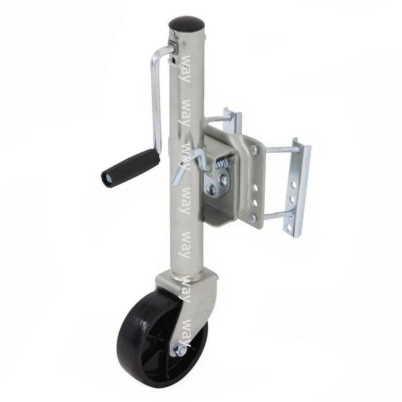 6 Inch Solid Wheel Sidewind Round Swivel Trailer Jack, 540KG Capacity, Jockey Wheel for Boats & RVs
