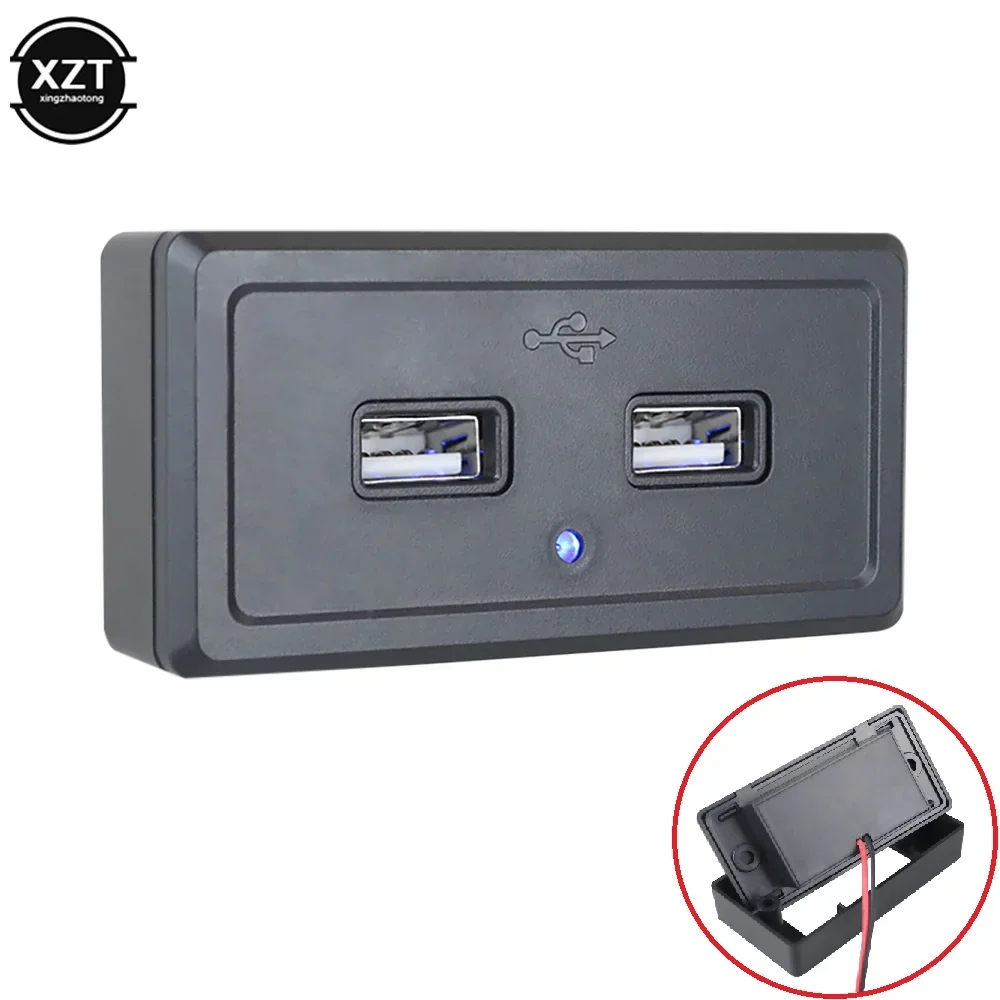 DC5V/A 12V Dual USB Ports Charge Socket Accessory for RV Motorhome Caravan Bus Marine