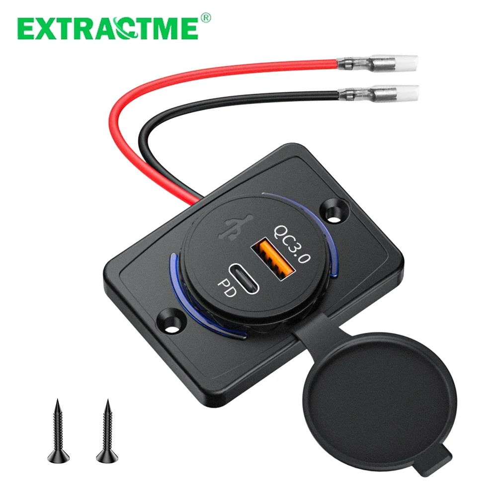 Dual USB Charger 12-24V PD QC Output Power Accessories for Camper Bus Boat