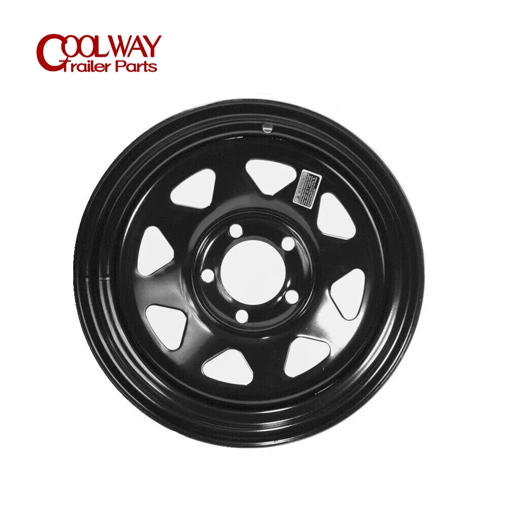 13 Inch X J Black Spoke Trailer Rim 5-Bolt Pattern for Caravan, Boat & RV Accessories