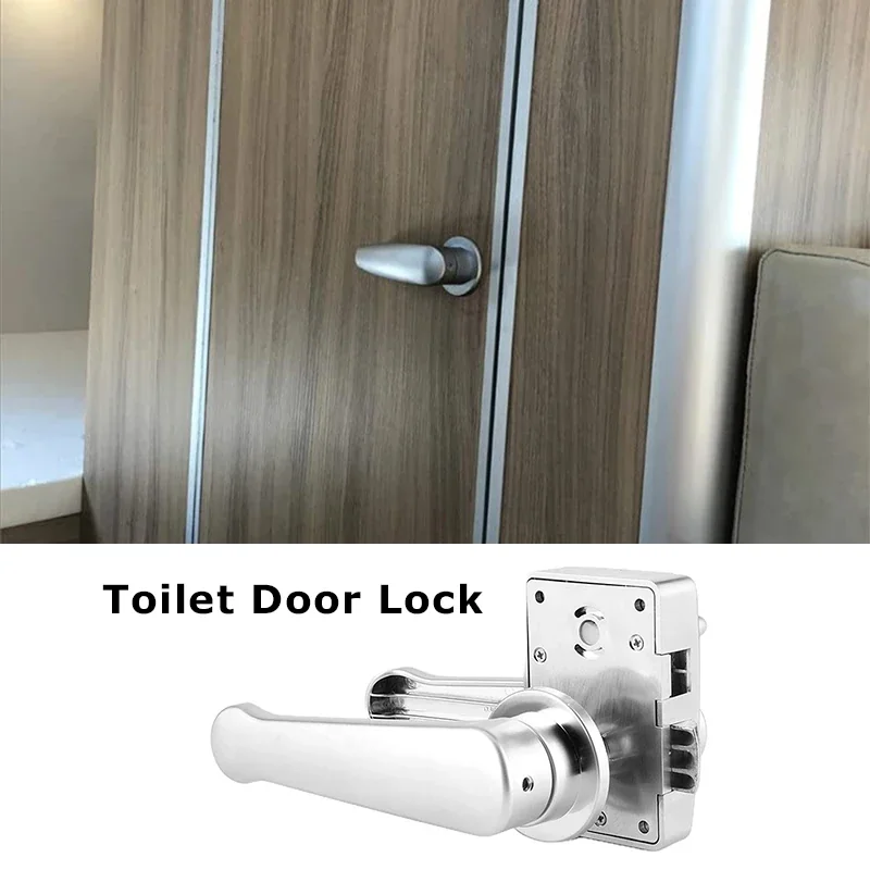 RV Caravan Toilet Door Lock Latch Handle Knob with Reverse Lock for Camper Motorhomes Hardware
