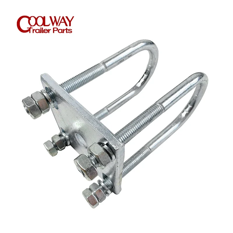 100x100mm Zinc Trailer Axle Fish Plate U Bolt Leaf Spring Clamp for 50/60mm Round Axle, Camper, UTE, Caravan Accessories
