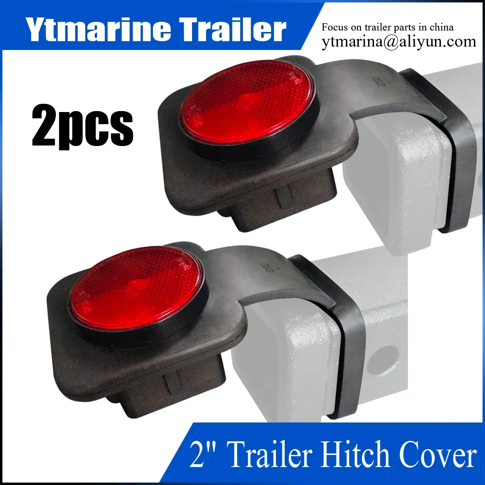 Trailer Accessories 2PCS 2 Inch Hitch Cover Durable Rubber Receiver Tube Hitch Plug with Warning Reflector Receiver Tube Cover