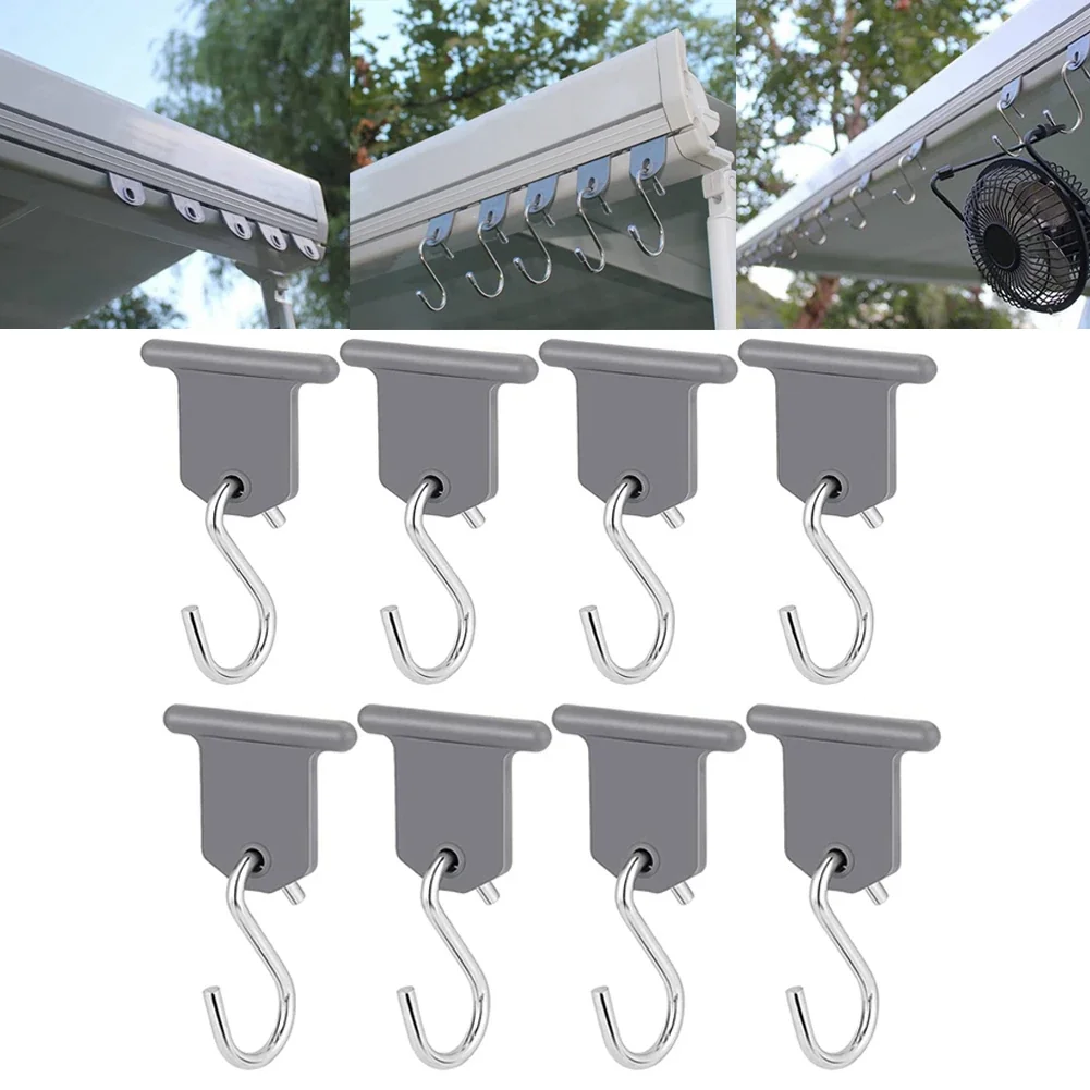 8X S-Shape Camping Awning Hooks Clips Racks for Clothes, RV Tent, Caravan and Camper - Lightweight Hanger Tool Let me know if you need help with any other product titles!