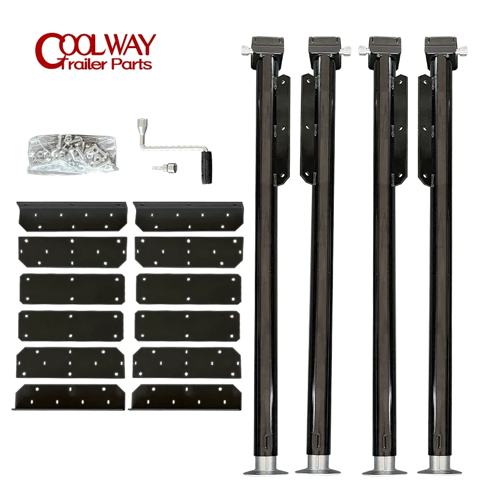 4pcs Manual Back Truck Camper Jack Trailer Stabilizing Outrigger Legs - Set of 4 Corner Steady Supports for Caravan & RV