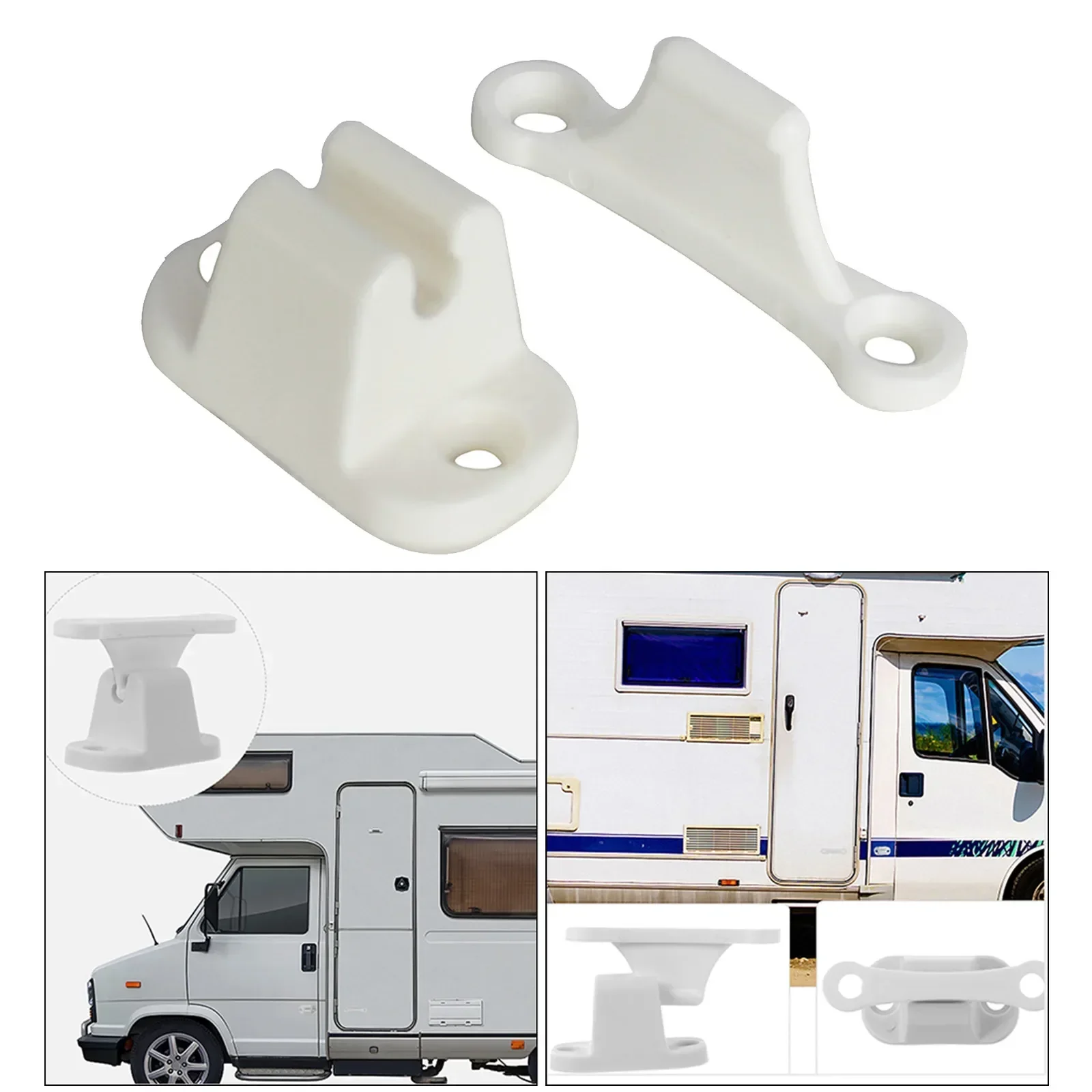 CDR7 White Plastic Main Door Catch for Caravans & Motorhomes