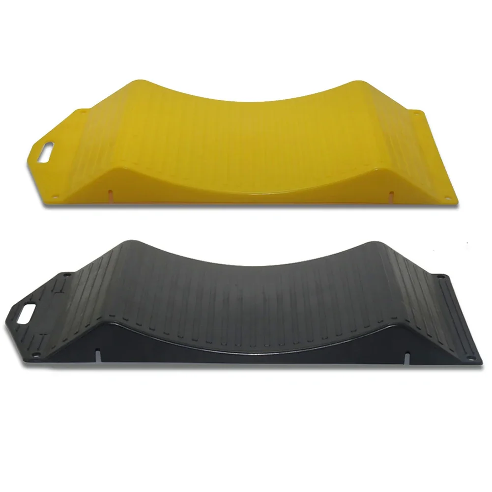 2Pc Curved Tire Ramp Savers for Trailers & Caravans, Wheel Protection Device - Anti-Slip Rubber Ramps