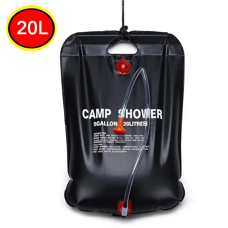 20L Solar Energy Portable Foldable Heated Water Shower Bag - Outdoor Camping PVC Travel, Van & Caravan Accessories