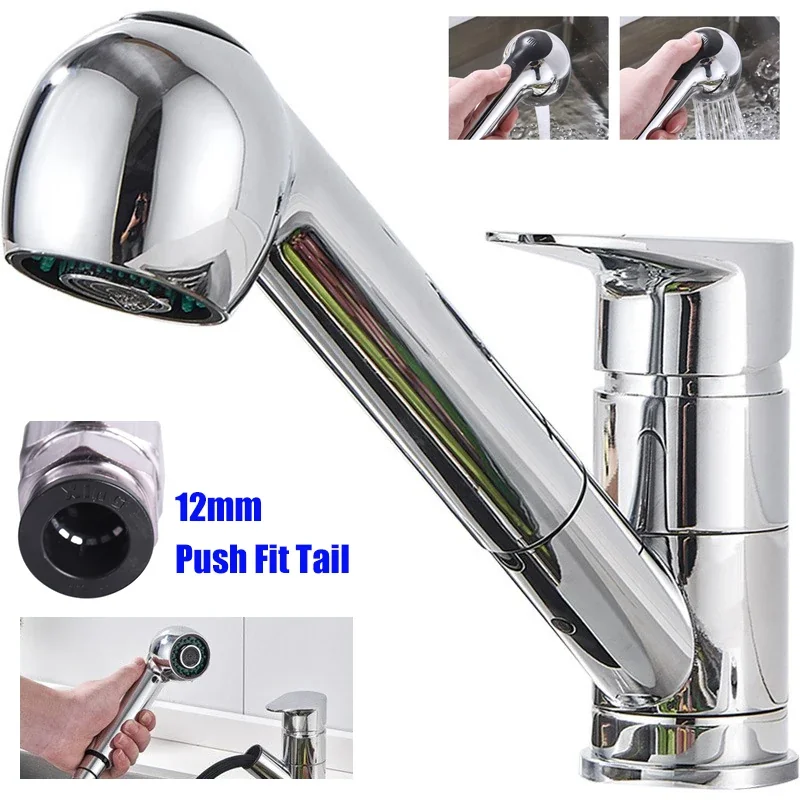 1Set Chrome Mixer Tap Pull Out Spray Push Fit 12mm John Guest / Whale Tail RV Parts & Accessories