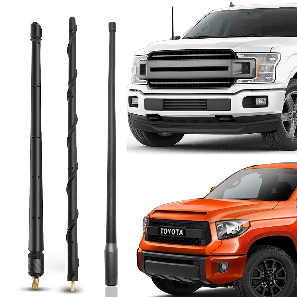 13 Inch Car Antenna Mast Flexible Rubber AM FM Radio Aerial for Ford F150, Dodge Ram, Tacoma, Wrangler JK