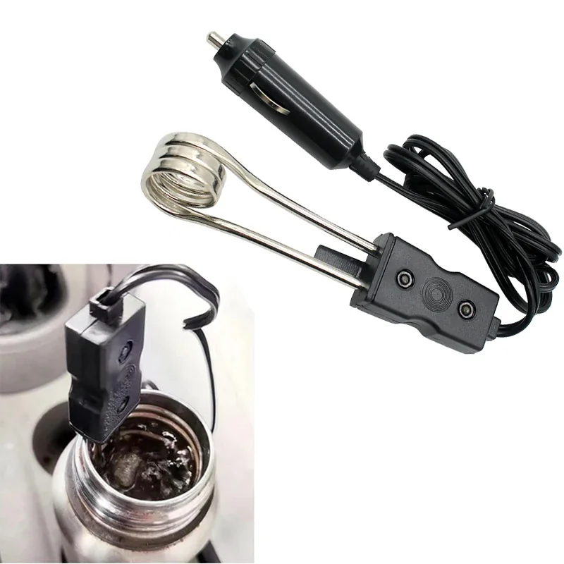 12V/24V Mini Car Mounted Water Heater for Sedan, RV, SUV - Instant Hot Water Immersion Heater