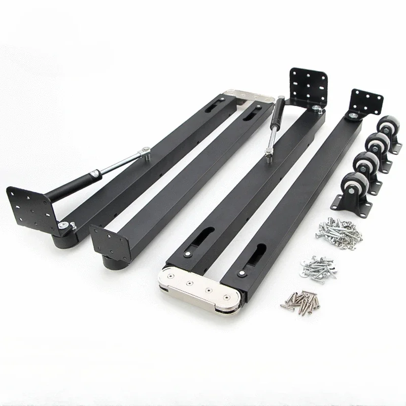 1 Pair Folding Table Hardware Accessories Multifunctional Hidden Telescopic Bar Invisible Folding Table Spring Hinge