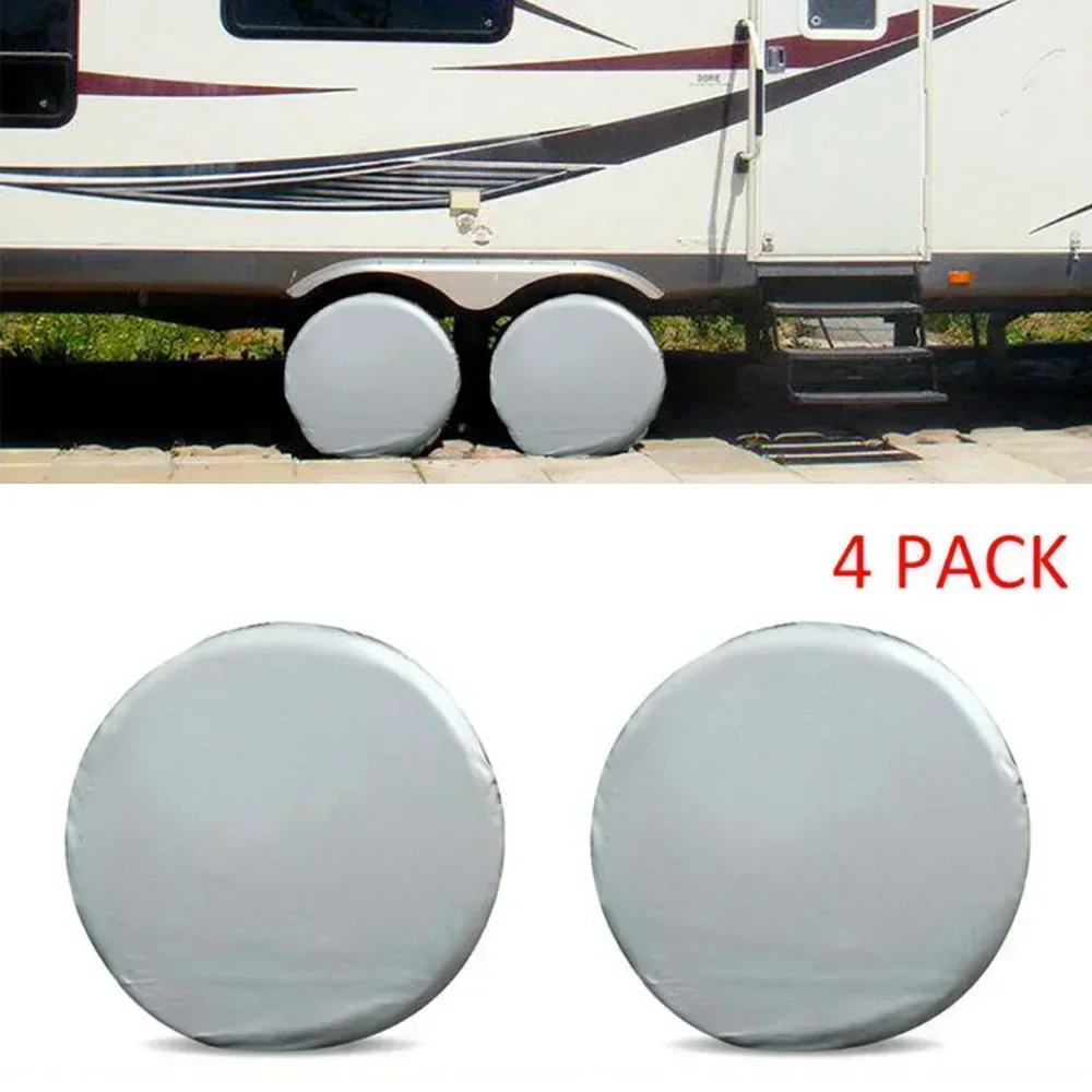 Waterproof 4x Car Tire Cover Spare Wheel Protector for Trunk RV Trailer Truck & Car