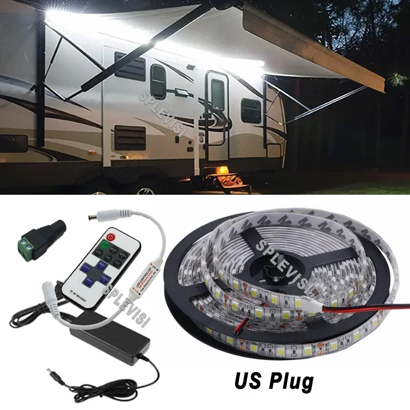 12V LED Strip Lights for RV Awnings - Motorhome/Travel Trailer Canopy Lights - Waterproof Exterior Lighting