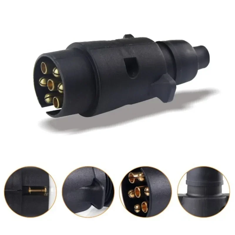 1PC 12V 7 Way Round European Car Trailer Plug - 7 Pin Socket Let me know if you need help with any other product titles!
