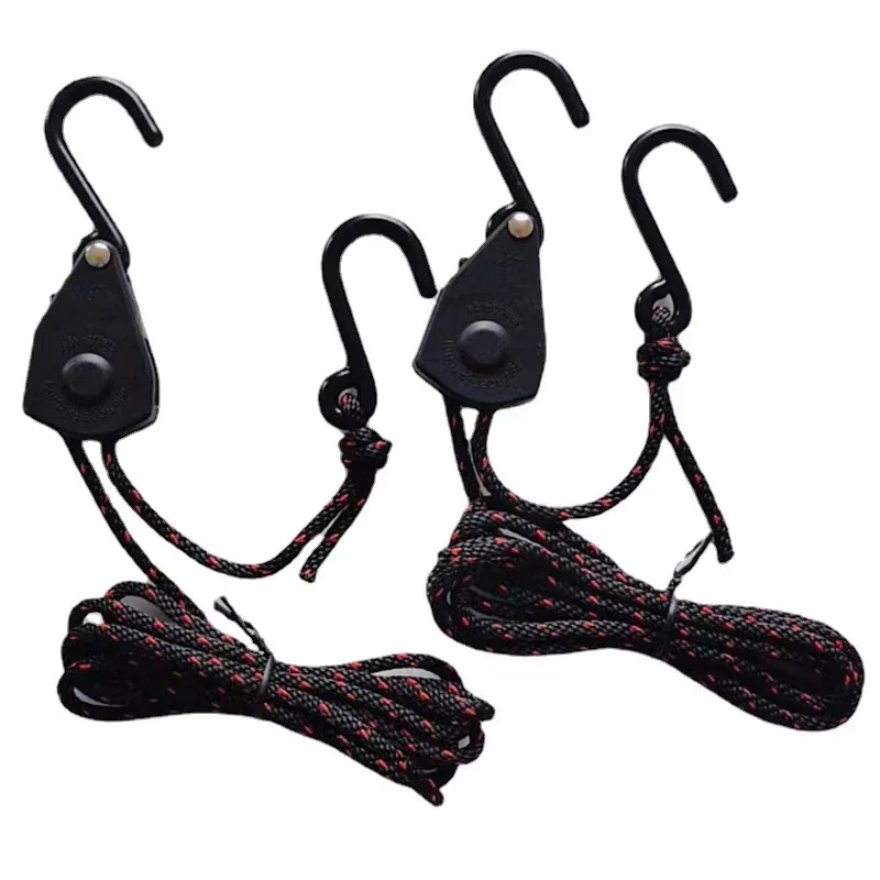 30KG Lifting Tensioner Fixed Buckle Pulley Adjustable Rope Fastener Ratchet Hangers for Camping Tool Tent Accessories Lights
