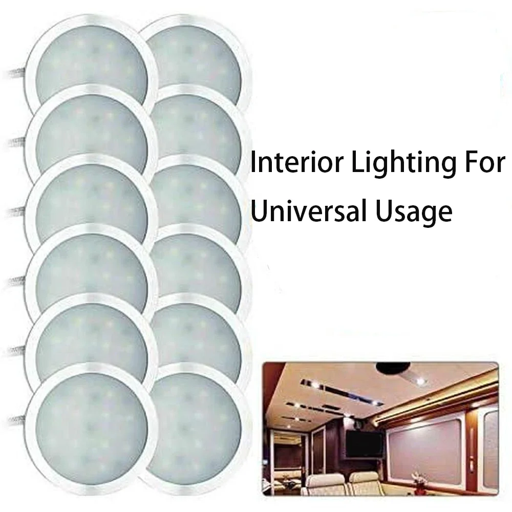 12V Interior White LED Spot Roof Light 6500K for T4 T5 Camper Van Caravan Motorhome Car, 240LM Reading Lamp