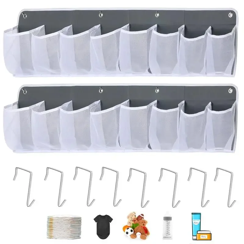 Caravan RV Pouch Organizer Motorhome Mesh Storage Pockets With Bedside Hanging Hooks Camping Accessories for Camper Cars