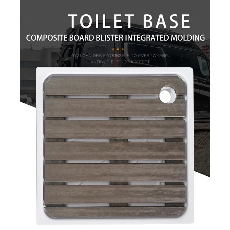RV Toilet Base 60x60cm Small Bathroom Floor Concealed Shower Plate Retro Fit Accessories with Non-Slip Mat