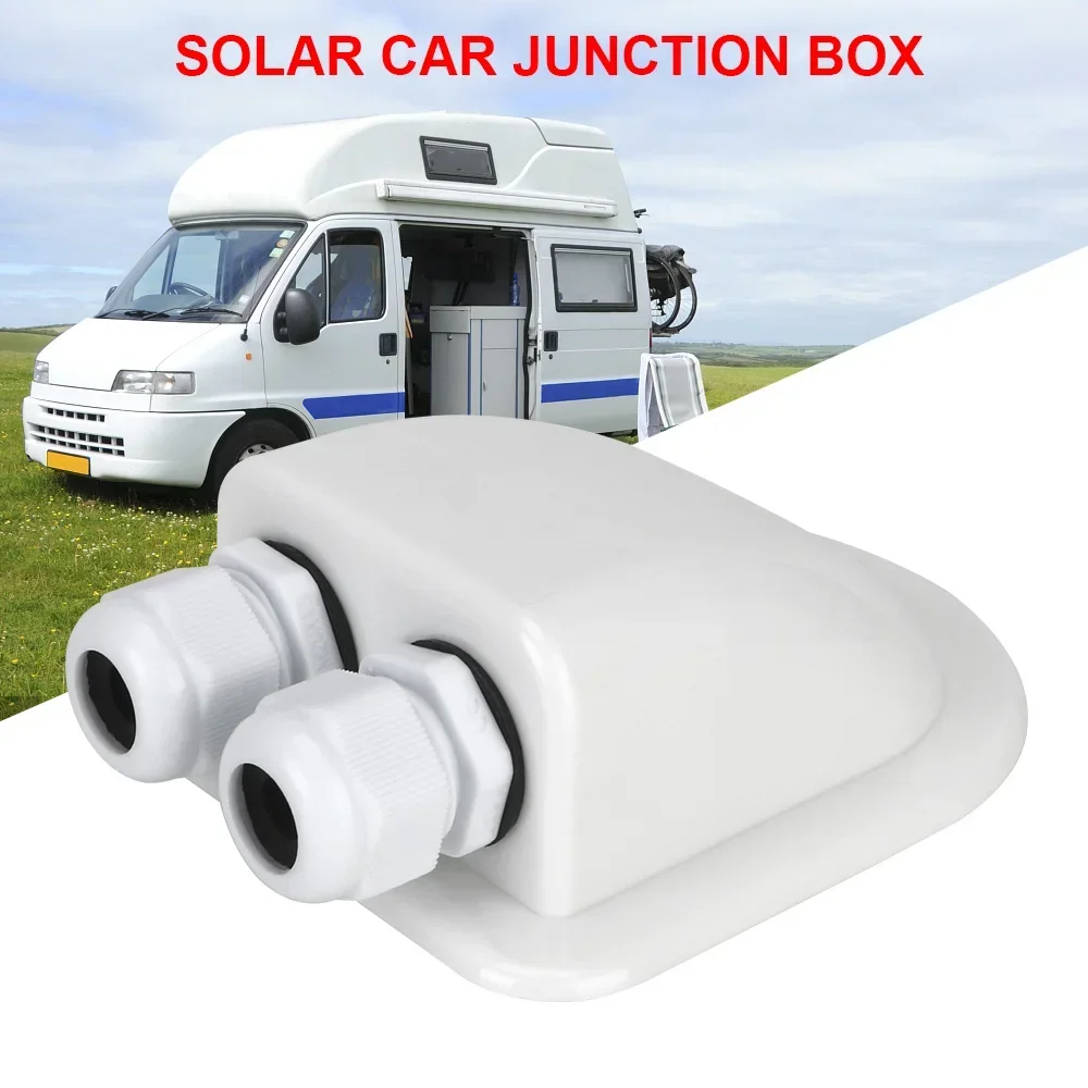 Caravan Solar Junction Box Cable Entry Gland Box Roof Wire Entry Connector Holder Dual Hole