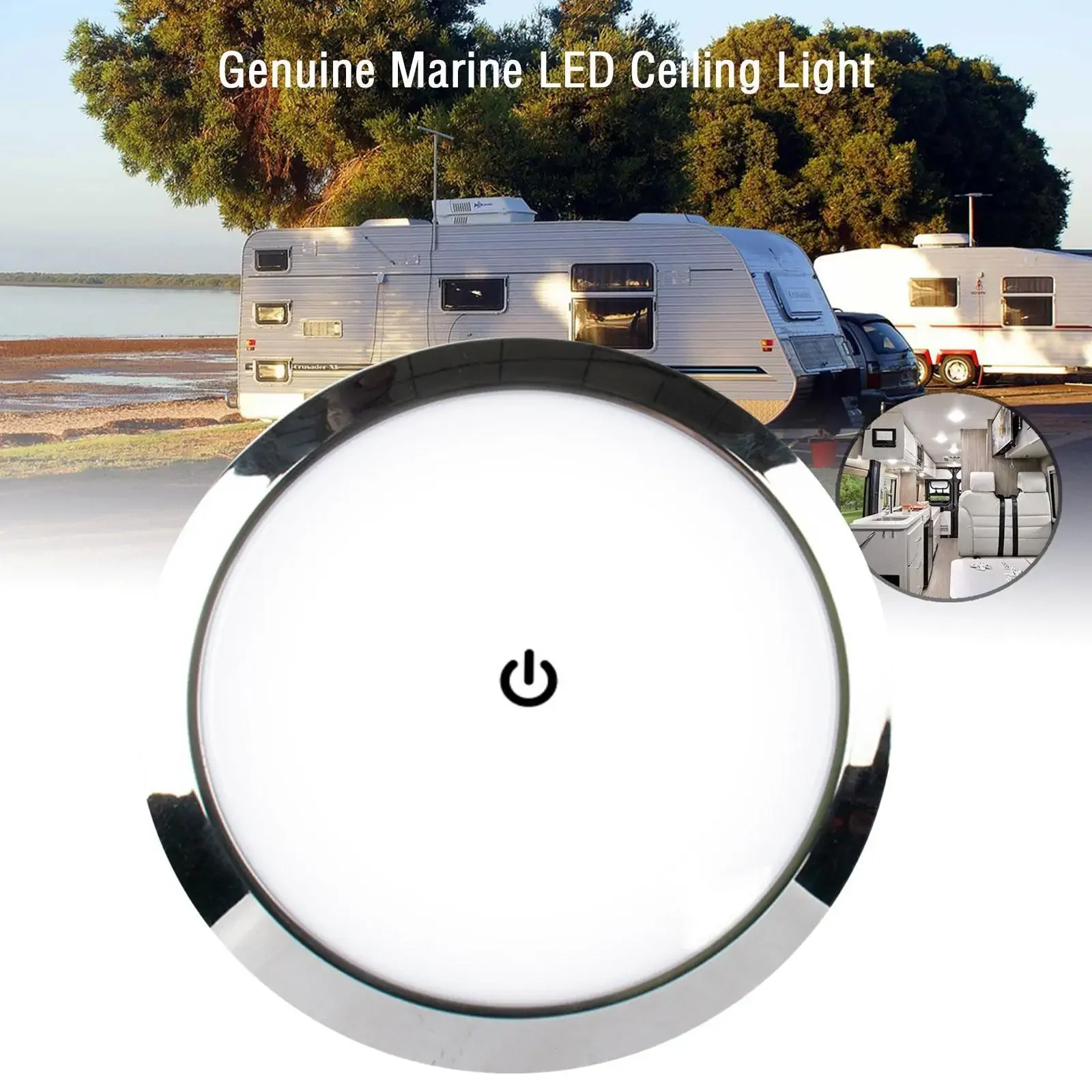 RV Interior Ceiling LED Light 5W 12V/24V Round Light with Switch, for Camper and Boat