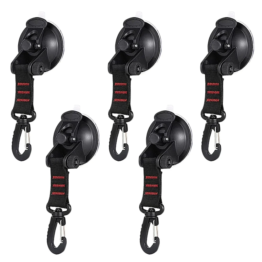 5PCS Heavy-Duty Suction Cup Hooks for Cars & RVs - Model: Car Camping Cable Ties, Tent Suction Cups, RV Camper Car Accessories