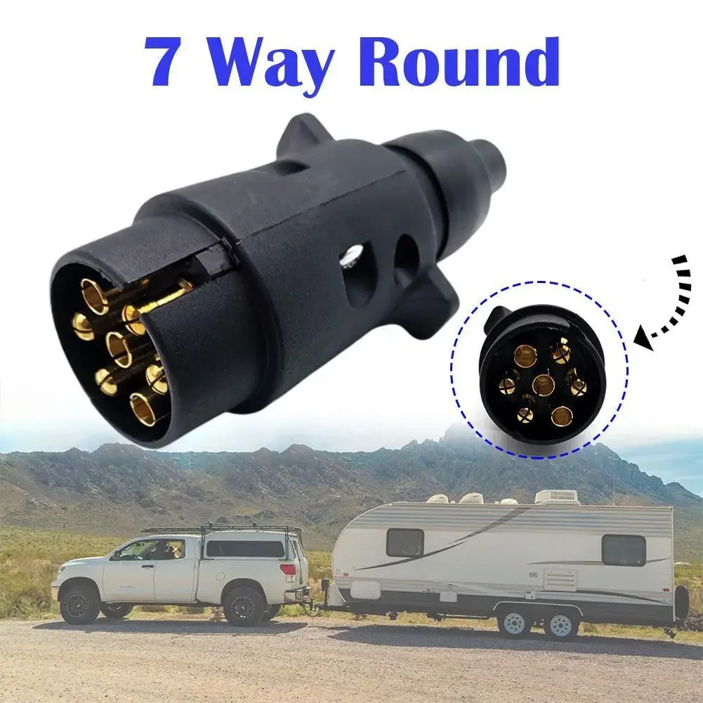 7-Way 7 Pin Round European Car Plug Connector Plastic Trailer Socket for Trailers