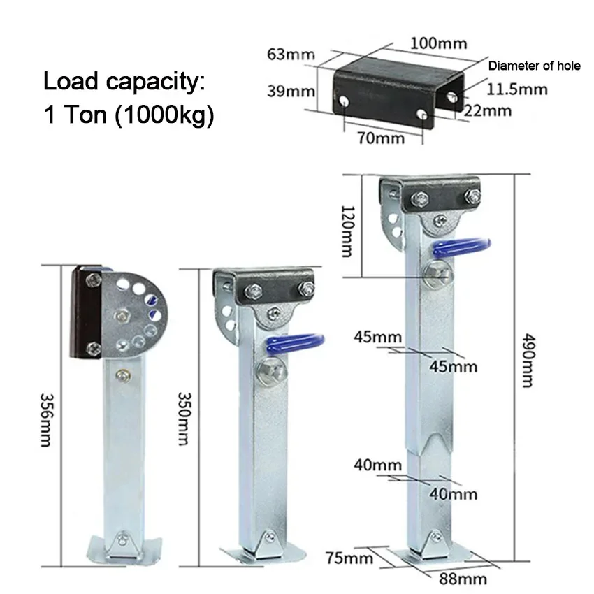 Trailer Stabiliser Legs With Handler 350-490mm Caravan Parking Corner Steady Camping RV Prop Stands Accessories