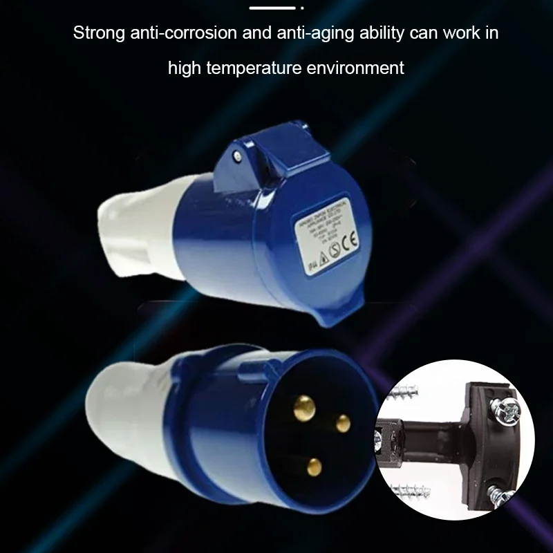 Car Connection Plug Adapter 3PIN Mains Hook Up Site Socket Adapter 240V 16A for Caravan Motorhome
