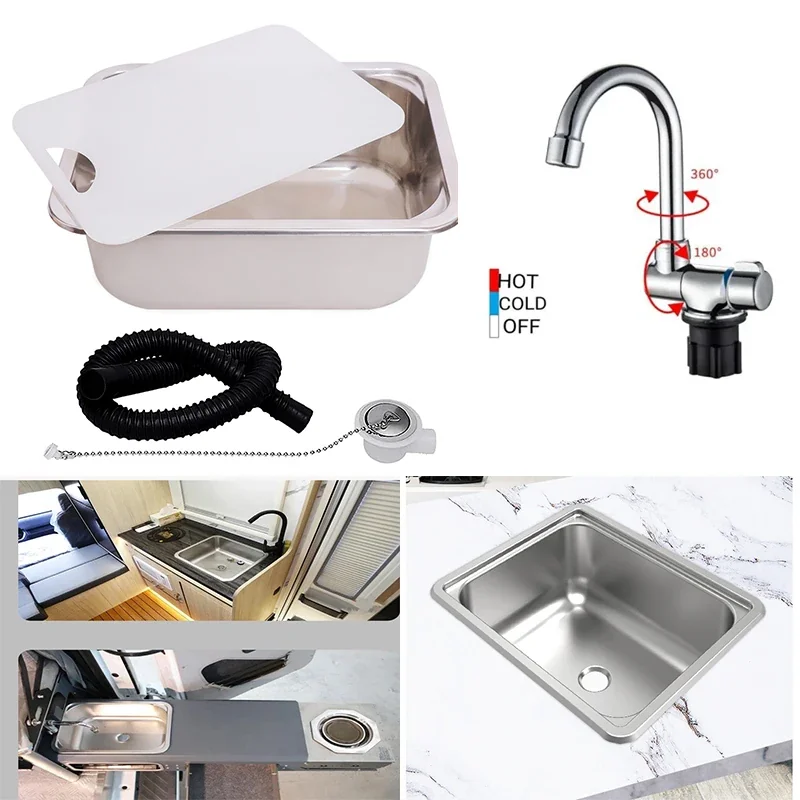 RV Table Sink Stainless Steel Wash Basin Ultra-light Washing Tank for Camping Kitchens Let me know if you have other product titles you'd like help with!
