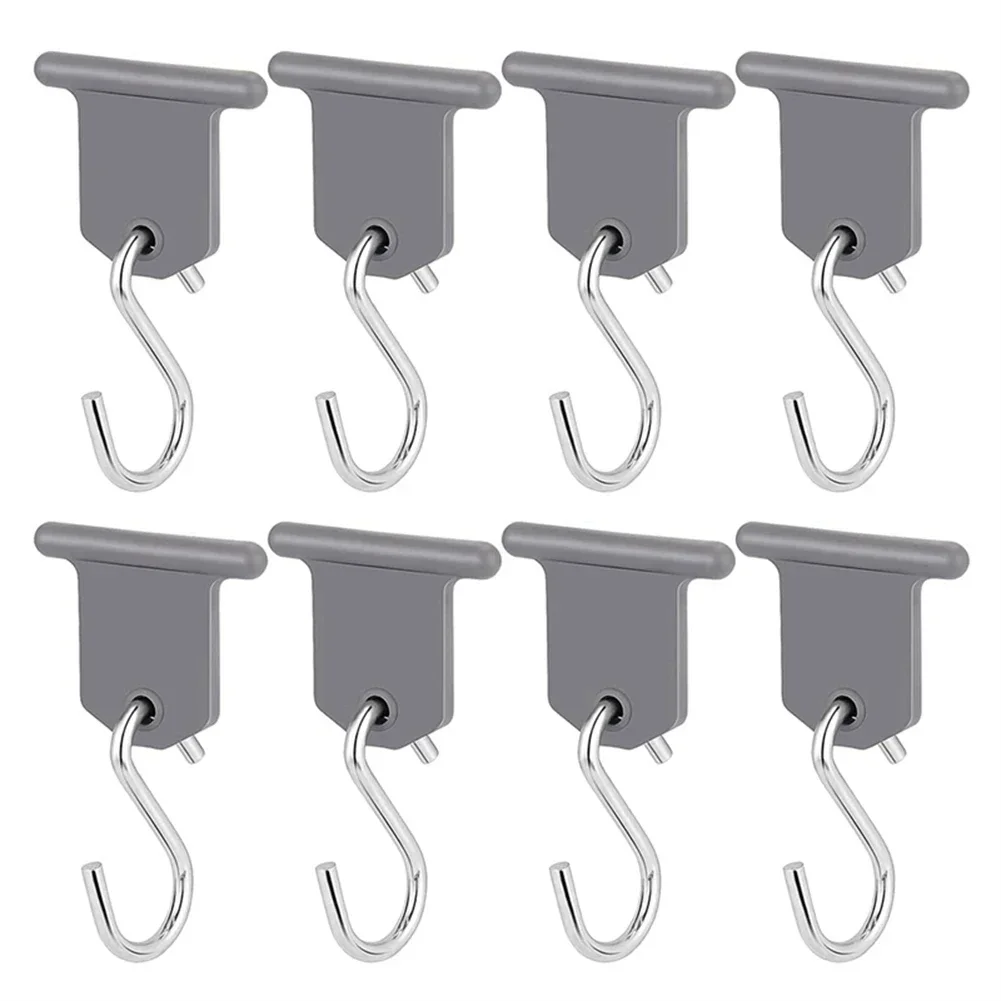 8Pcs S-Shaped Camping Awning Hooks Clips for RV Tent & Caravans - Light Hangers With Holes