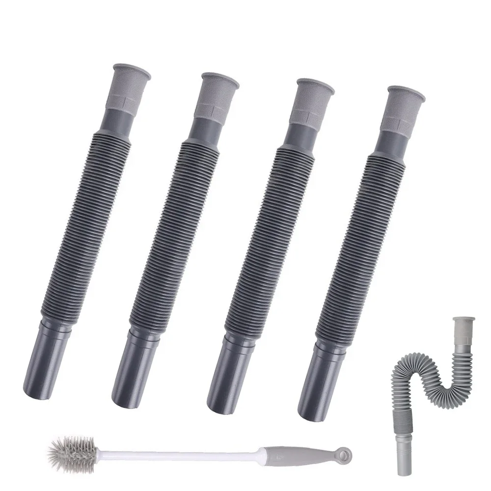 4PCS Collapsible Flexi Extendable Wastewater Outlet Pipe 100mm for Caravan Motorhome RV Accessories