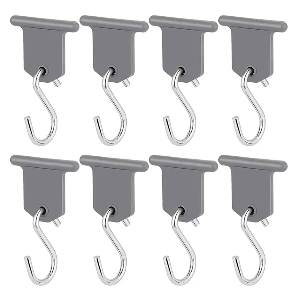 8 Pcs S-Shaped Camping Awning Hooks Clips for RV Tent Hangers, Heavy Duty with Holes, for Caravan and Camper Accessories