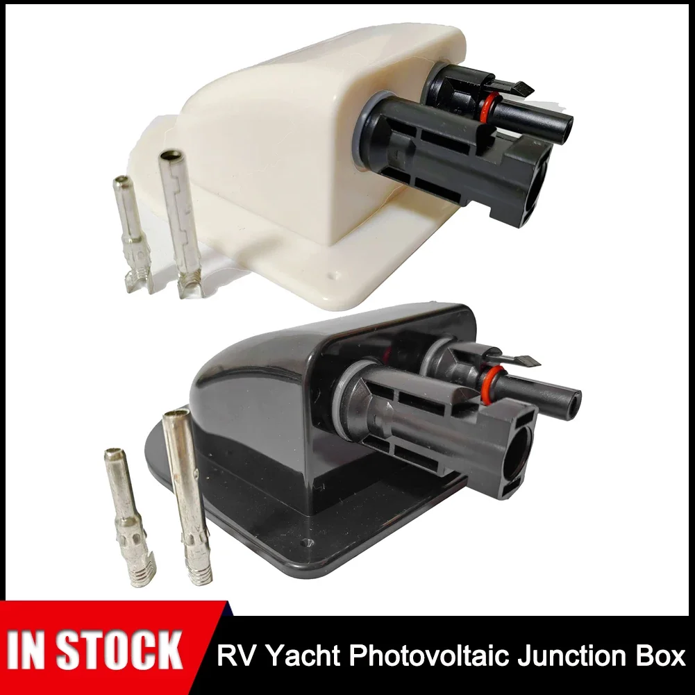 RV Double Wire Entry Gland Box - Solar Panel Roof Wire Entry Gland Box, Cable, Motorhome, White, Double Hole, RV, Yacht, Car Accessory