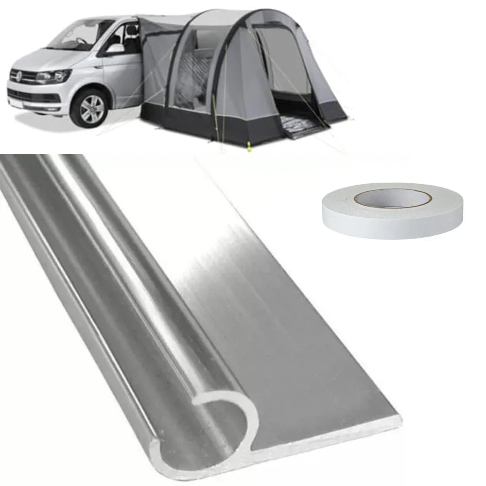 Campervan Awning Rail C-Channel 8M Strip with Double-Sided Tape, 400cm for Awnings and Tents