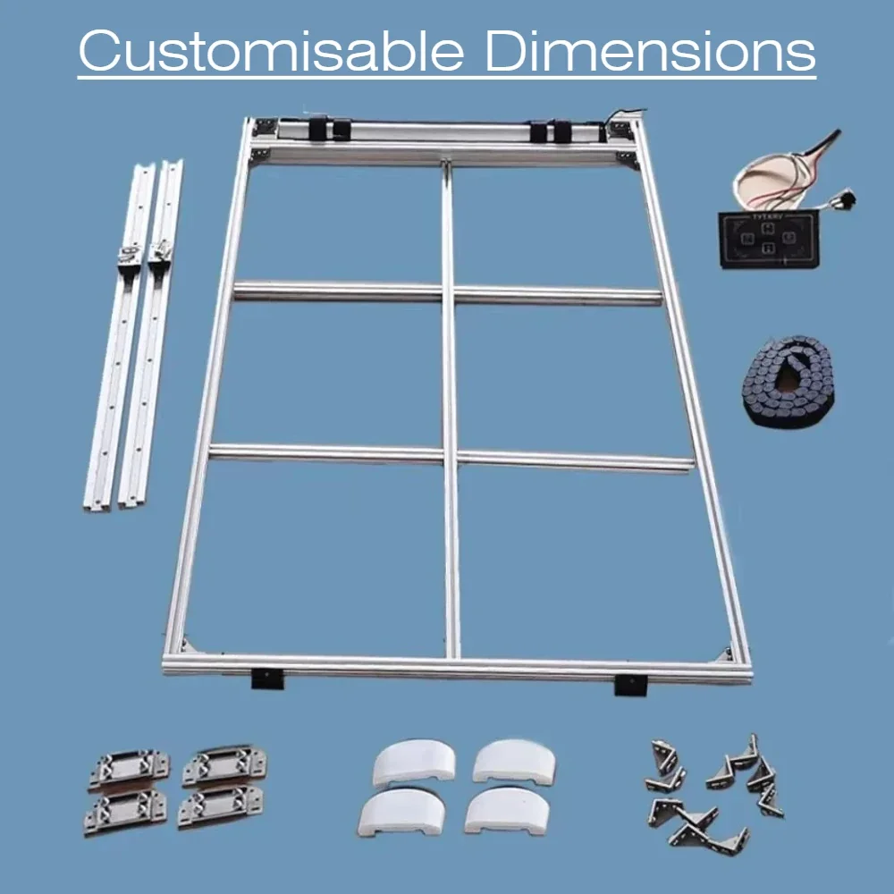 Caravan 12V/24V/220V Adjustable Bed Lift System - Aluminum - RV Campervan Bed Lift - Motorhome Accessories - Customizable Dimensions