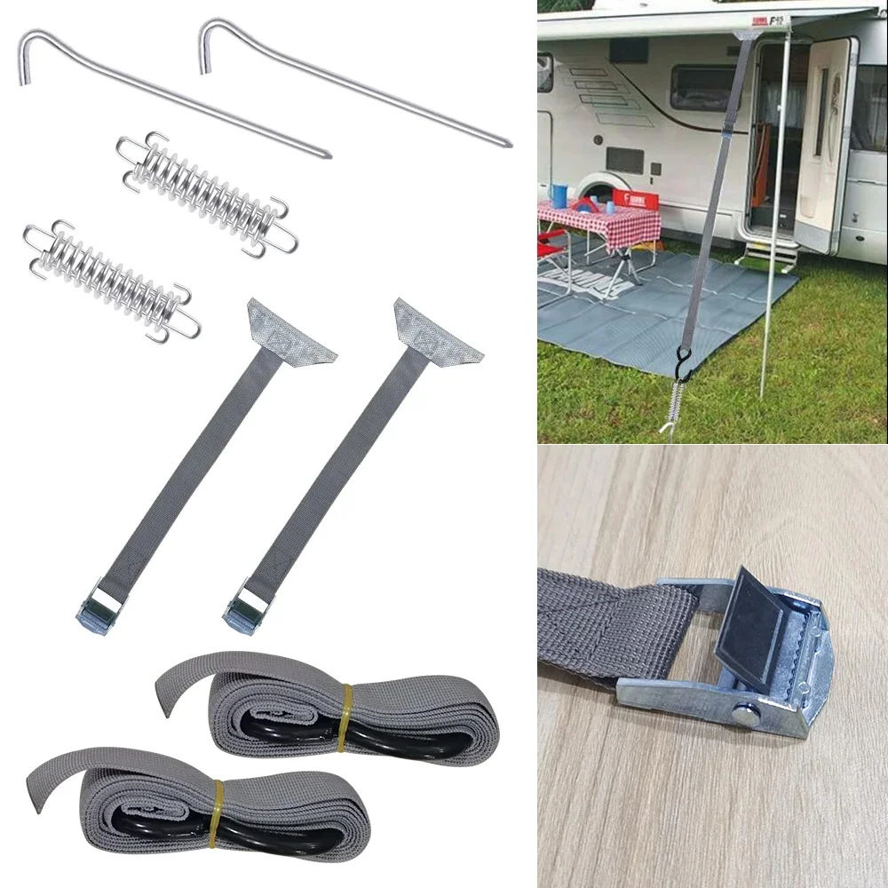 Caravan Awning Accessories Universal Tie-Down Straps for Fiamma, Thule, Isabella, and Dorema Cassette Awnings - Windproof
