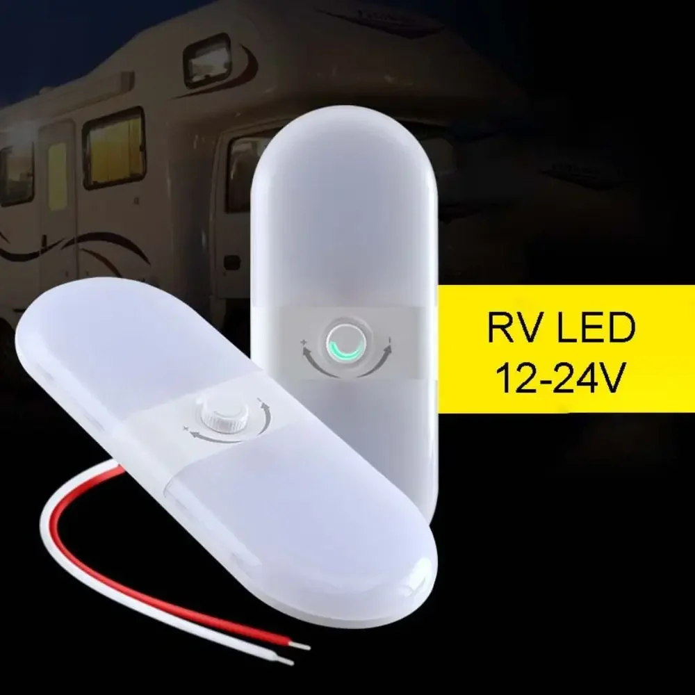 Practical 3 Color Dimmable LED RV Ceiling Light 12-24V for Cars & Caravans Night Lights Dome Lamps