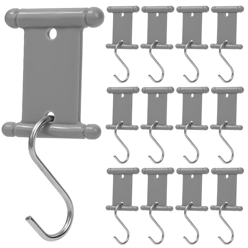 S-Shaped Camping Awning Hooks, 10/1 Pcs, Clips, Car RV Tent Hangers, Light Hangers with Holes for Caravan Camper Accessories
