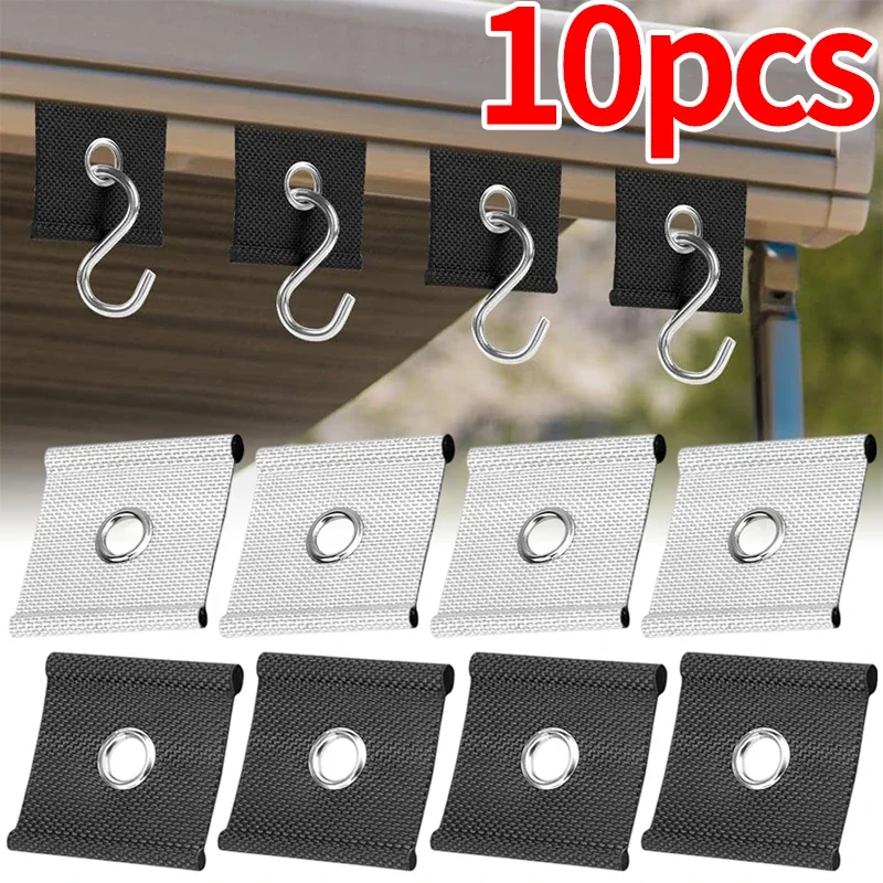 10/1pcs RV Canopy Hooks, Camping Awning Hooks & Clips for Tents, Caravan & Campervan Accessories (with Holes) Let me know if you need help with any other product titles!