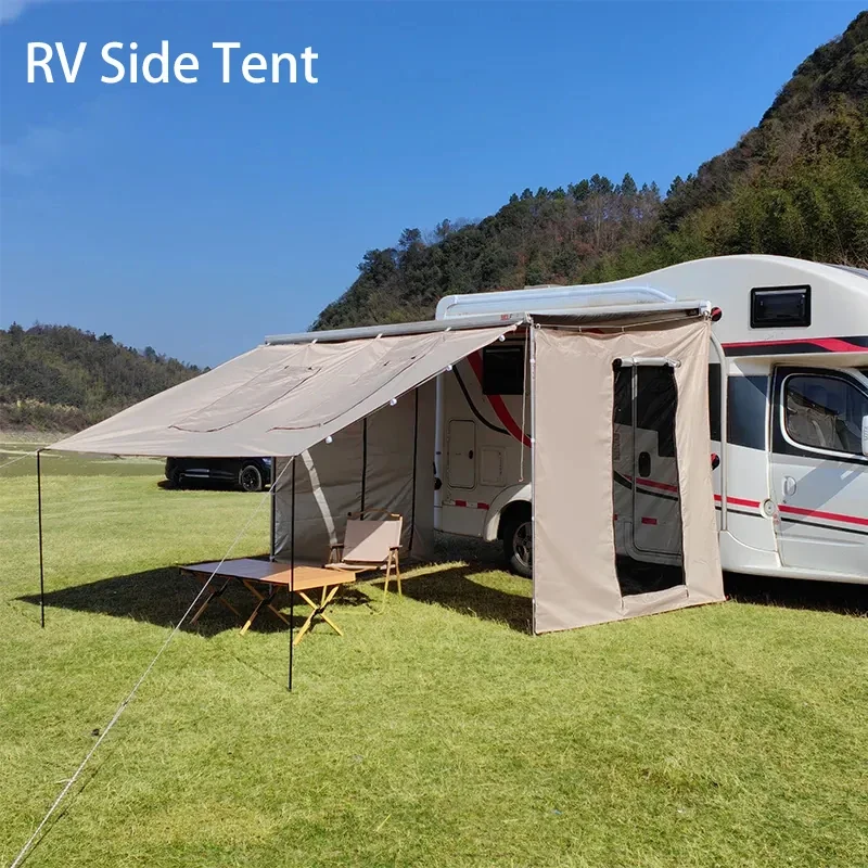 C-Type B-Type RV Car Side Tent - Outdoor, Windowed, Waterproof, UV Protected, Expandable, Portable Side Tent with Accessories