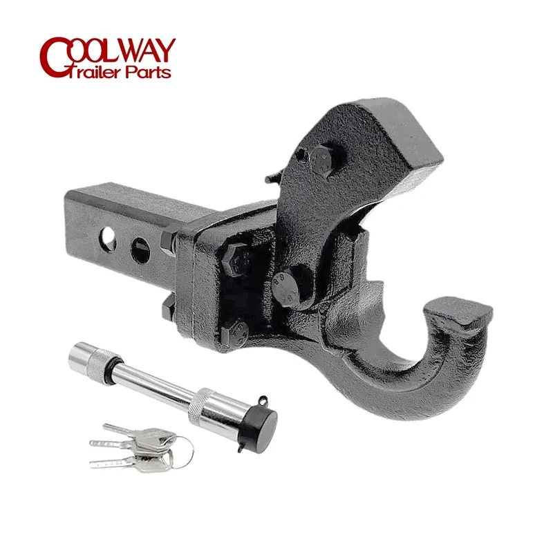 Pintle Hook Black Hitch Adapter Without Ball Towing Lock for Car/RV/Camper/Caravan/Motorhome